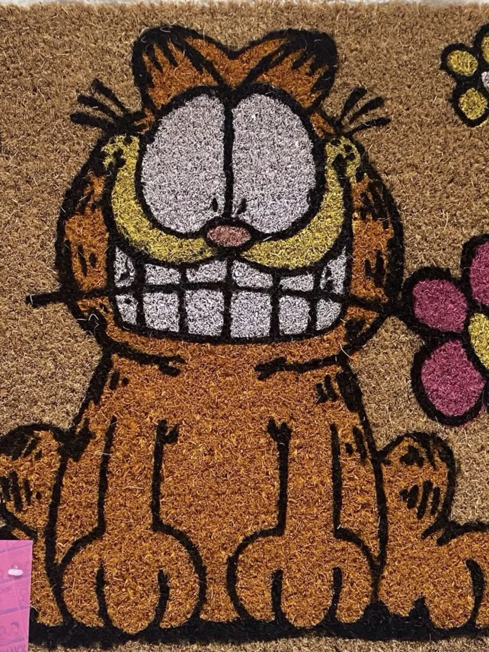 Garfield Spring Summer Flowers Welcome Outdoor Coir Door Mat 18” X 28” NEW‎